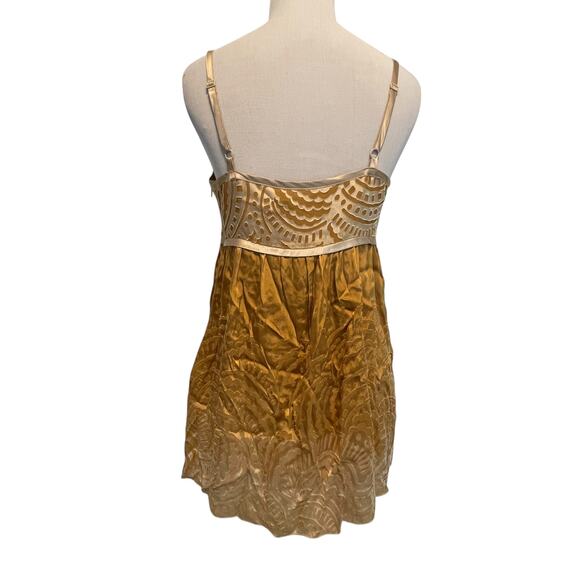 The Limited Y2K Silk Blend Cami Womens Small Gold Empire Waist Babydoll Top Tank - Picture 4 of 8
